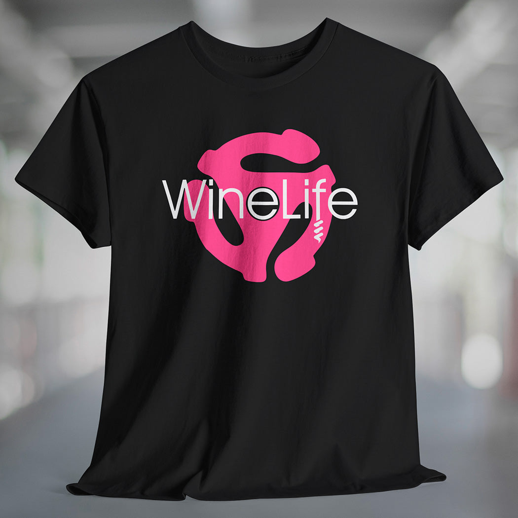 Wine Life TShirt - Record Adapter Pink