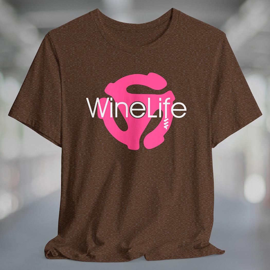 Wine Life TShirt - Record Adapter Pink