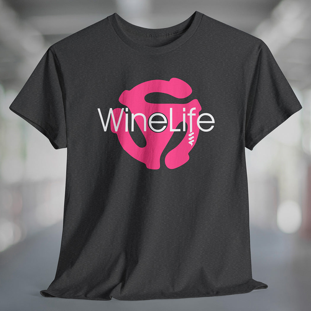 Wine Life TShirt - Record Adapter Pink