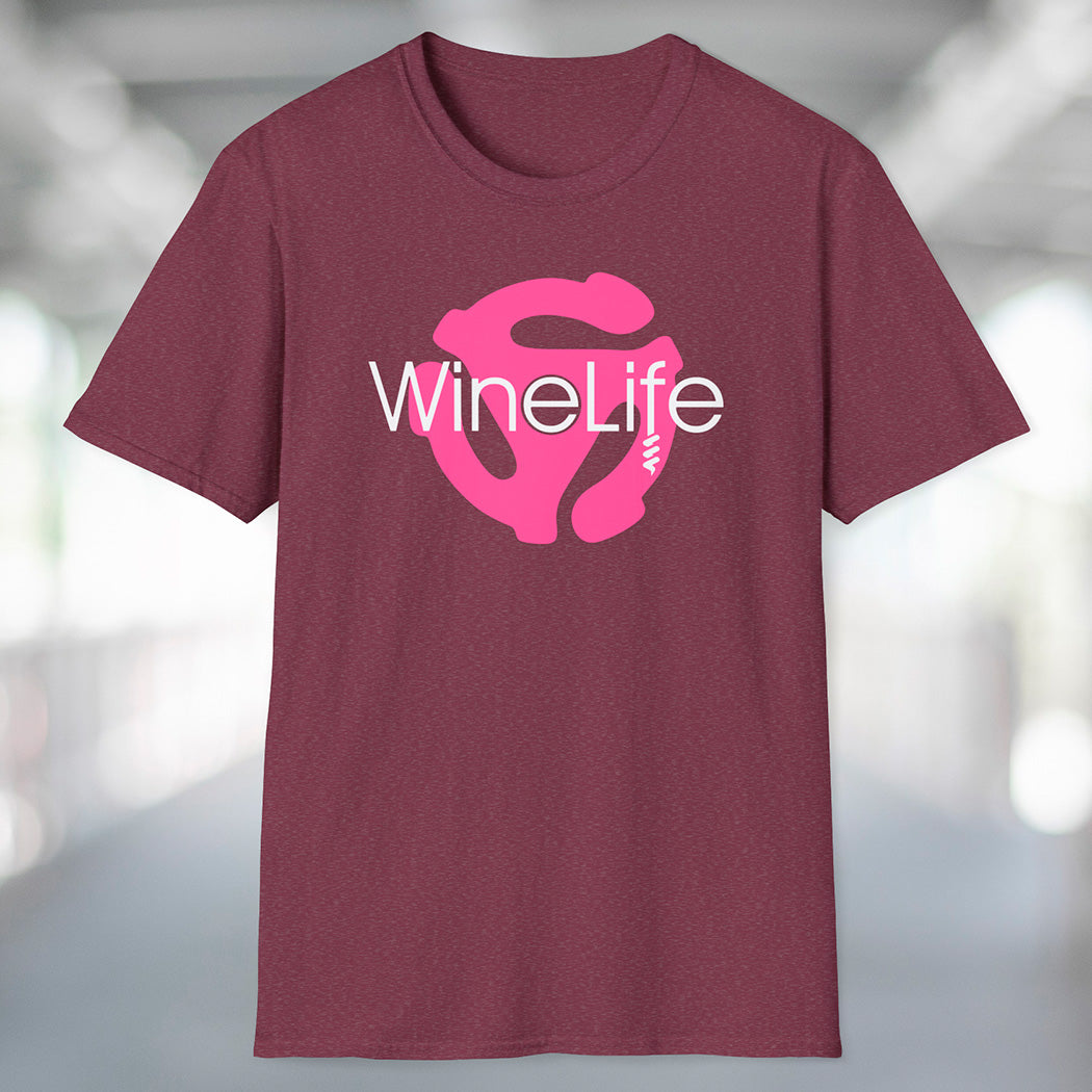 Wine Life TShirt - Record Adapter Pink
