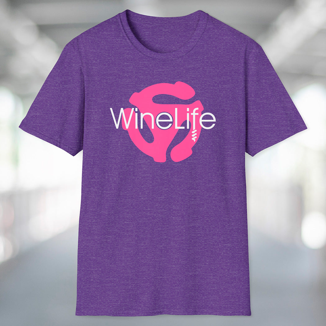 Wine Life TShirt - Record Adapter Pink