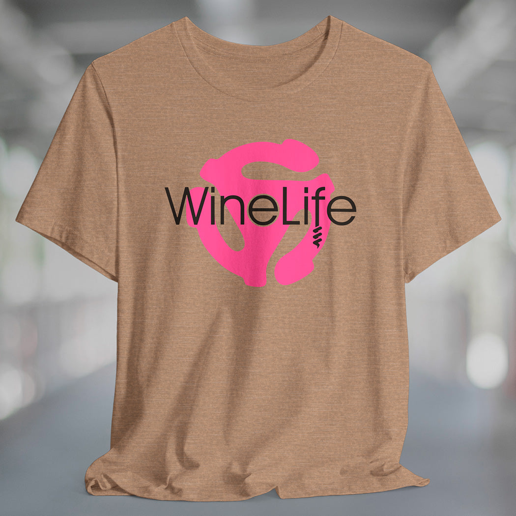 Wine Life TShirt - Record Adapter Pink