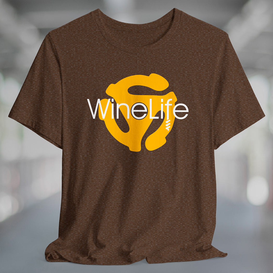 Wine Life TShirt - Record Adapter Yellow