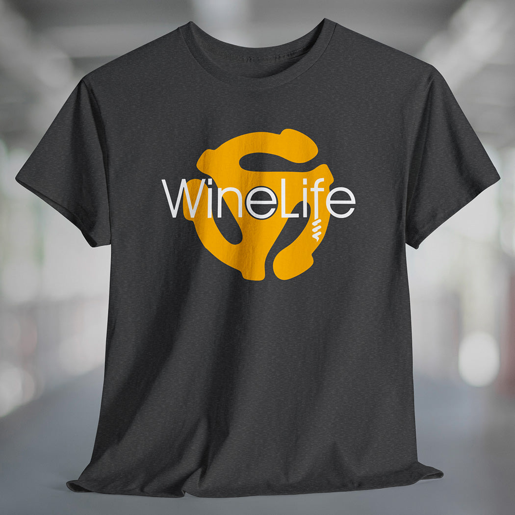 Wine Life TShirt - Record Adapter Yellow