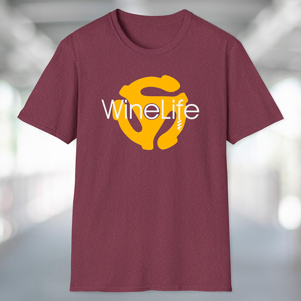Wine Life TShirt - Record Adapter Yellow