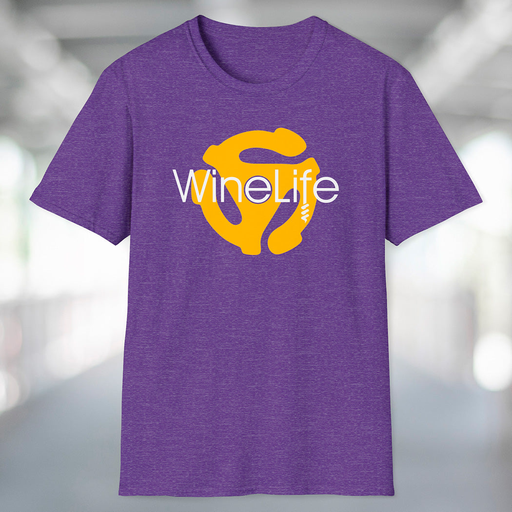 Wine Life TShirt - Record Adapter Yellow