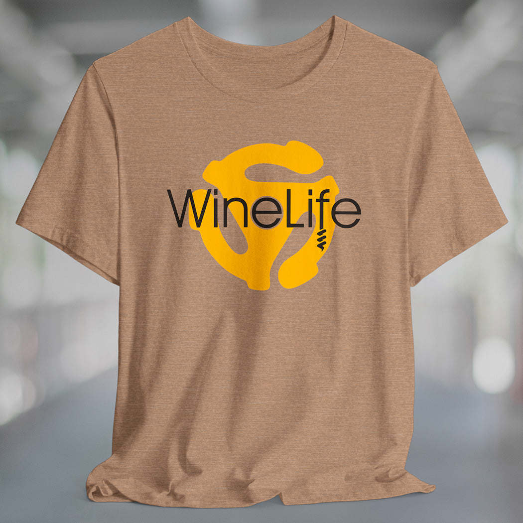 Wine Life TShirt - Record Adapter Yellow