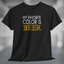 My Favorite Color is Beer T-Shirt displayed on a black short sleeve t-shirt, showcasing a fun beer-themed design.