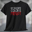 My Favorite Color is Merlot T-Shirt with bold text on a black background celebrating wine culture.