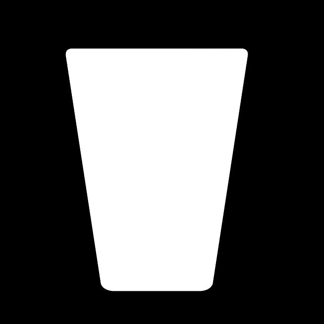 white decal silhouette of a shot glass