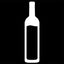 Drinking Stick Figure Decal Sticker design featuring a white wine bottle silhouette on a black background.