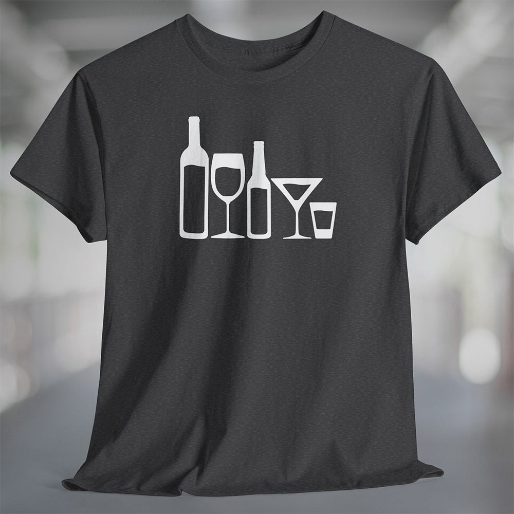 AlcApparel TShirt - Beverage Stick Figure Family