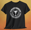 Black t-shirt, with white United Federation of Beverages Stirfleet Command logo, martini glass graphic on front of shirt.
