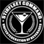 Stirfleet Command Sticker Decal featuring a cocktail glass and laurel design, representing loyalty to Stirfleet and fun adventures.