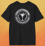 Stirfleet Command Back Logo T-Shirt featuring a cocktail glass logo on a black short sleeve shirt.