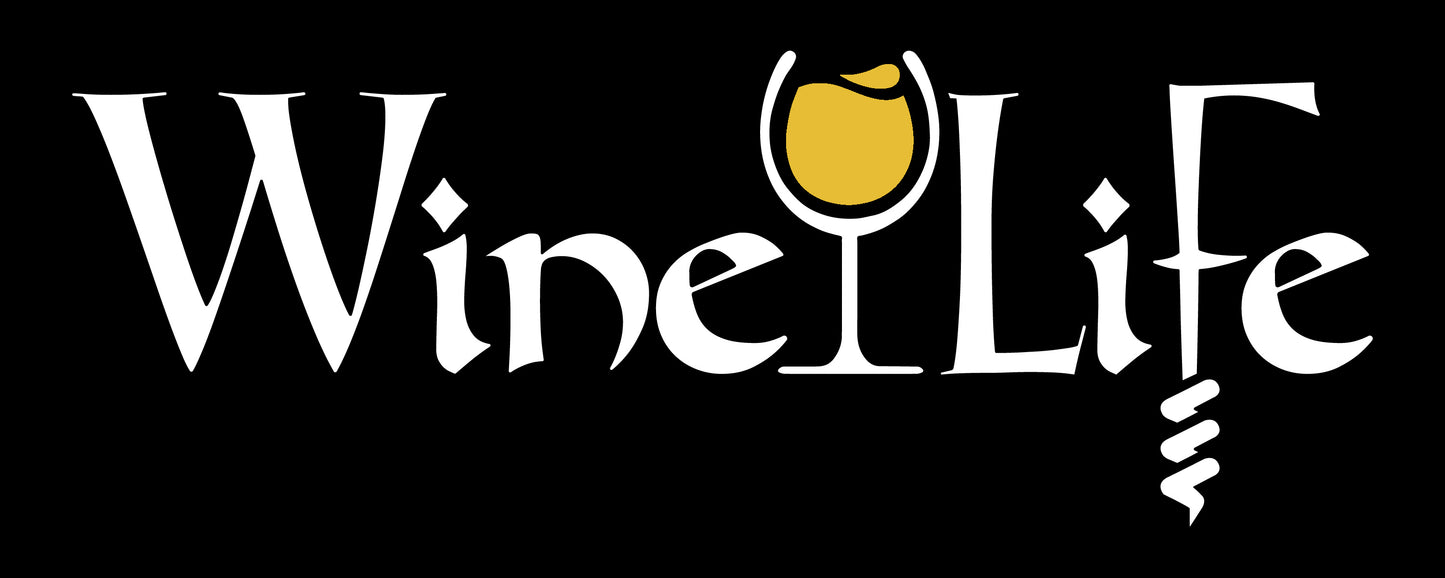 Wine Life TShirt - Yellow Jagged Logo
