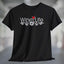 Red Hawaiian Wine Life T-Shirt featuring Wine Life logo with hibiscus flowers on a black t-shirt