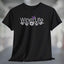 Purple Hawaiian Wine Life T-Shirt featuring Wine Life logo with purple wine glass and hibiscus flowers on a black t-shirt
