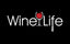 Red Wine Life Corkscrew Logo Car Window Decal featuring a wine glass and corkscrew on a black background.