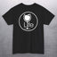 Round White Wine LIFE Logo T-Shirt showcasing a large round LIFE logo with a wine glass on the back.
