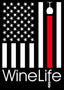 Wine Life Flag Car Window Decal design featuring American flag and wine elements, perfect for wine lovers.