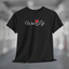 Red Wine Life Script Logo T-Shirt featuring a red wine glass and stylish script design.