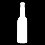 solid white decal silhouette of a beer bottle