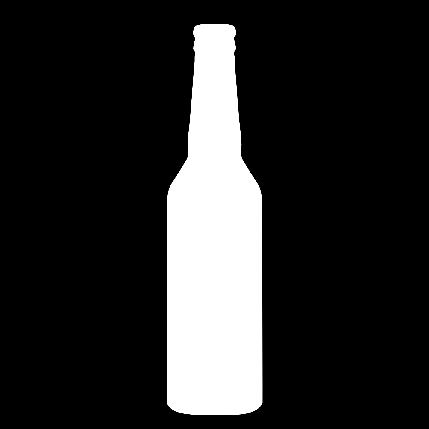 solid white decal silhouette of a beer bottle