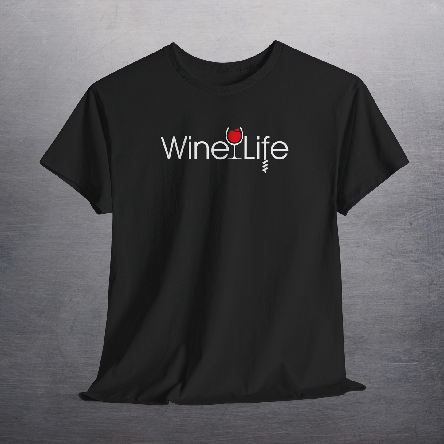 Wine Life T Shirt - Wine Life Corkscrew Logo on Front