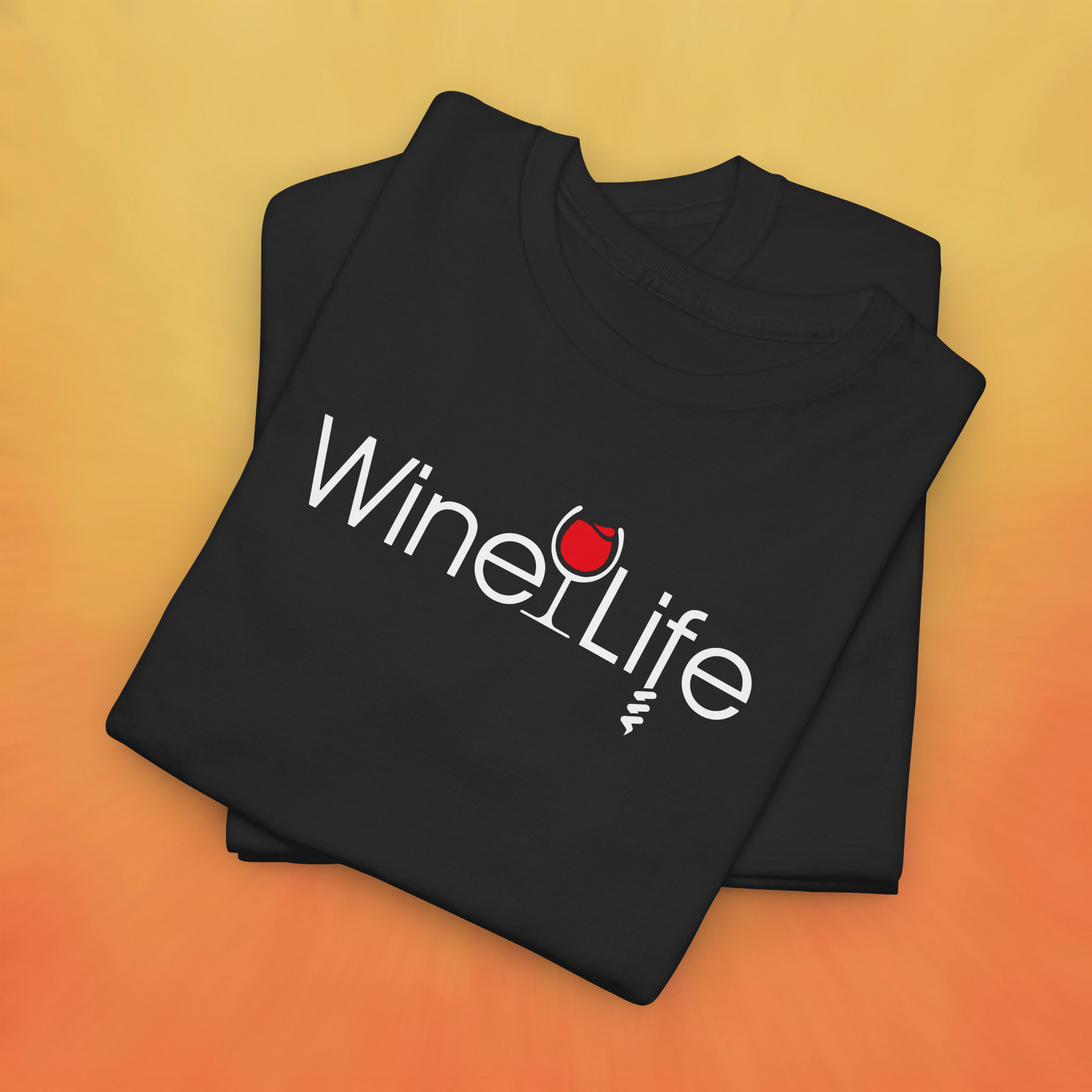 Wine Life T Shirt - Wine Life Corkscrew Logo on Front