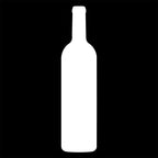 solid white decal silhouette of a Bordeaux wine bottle