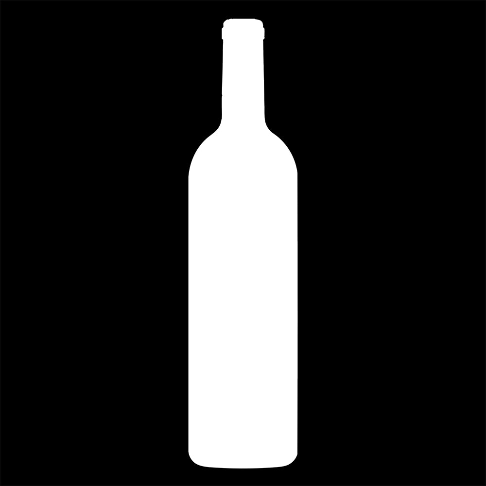solid white decal silhouette of a Bordeaux wine bottle