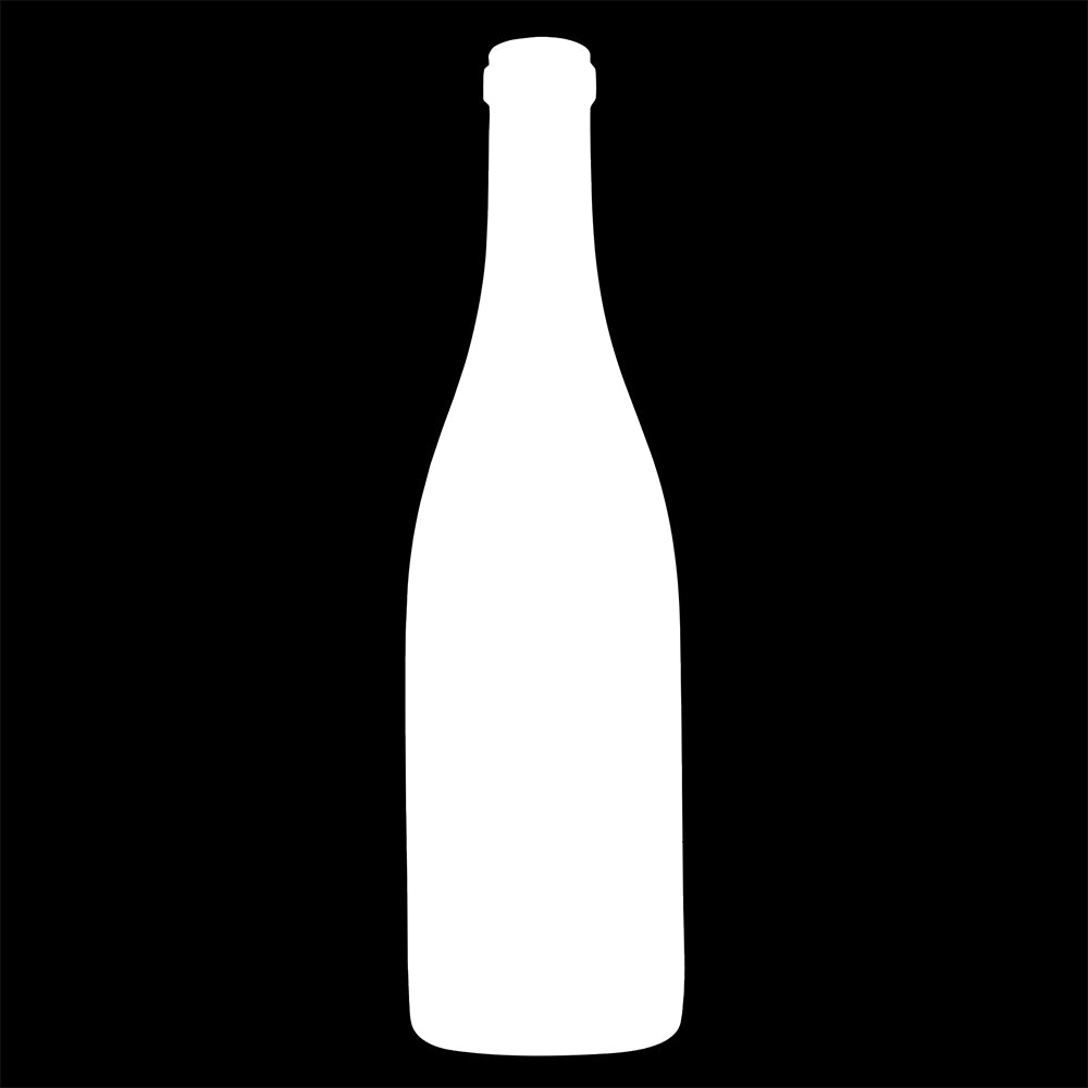 solid white decal silhouette of a burgundy wine bottle