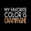 My Favorite Color is Champagne Car Window Decal design on a black background.