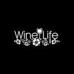 Hawaiian 'Wine Life' logo with hibiscus flower design on a black background