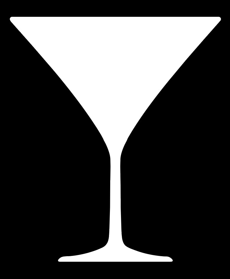 white decal silhouette of a martini glass
