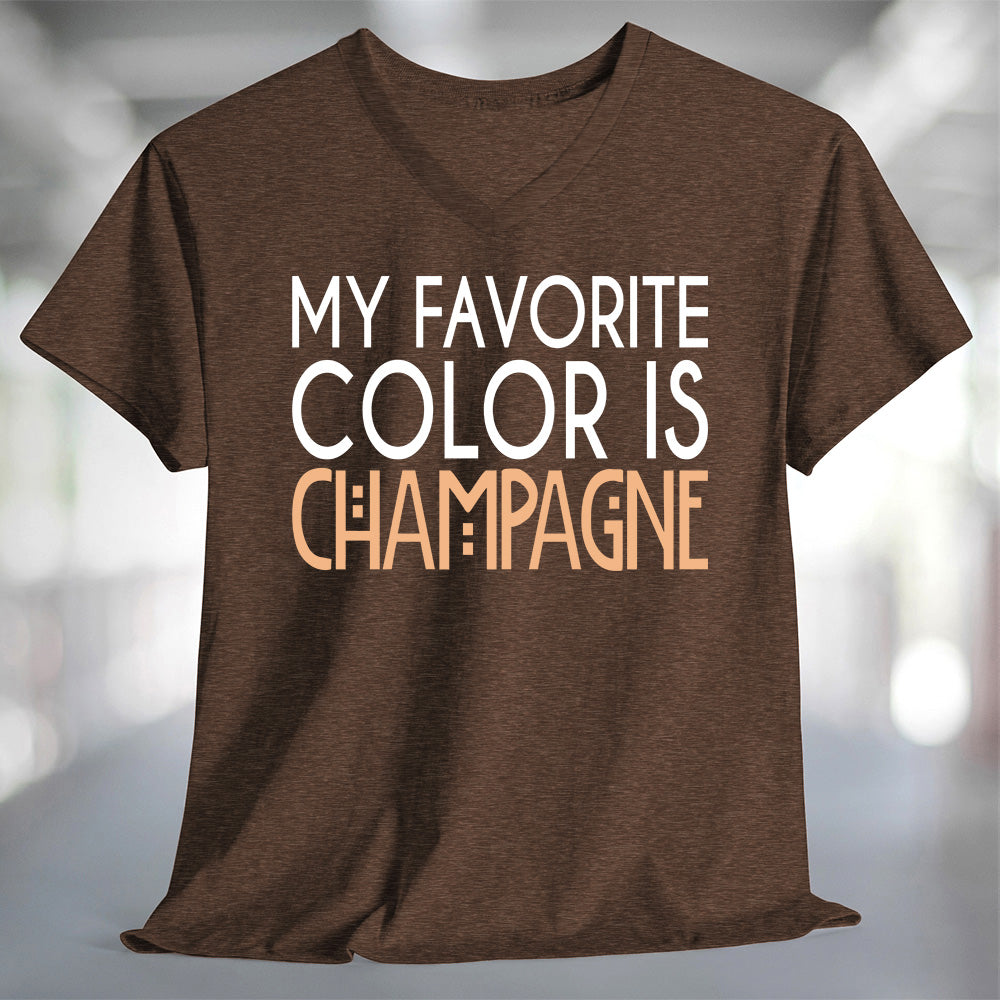 My Favorite Color is Champagne T-Shirt in brown with stylish text design showcasing a fun personality.