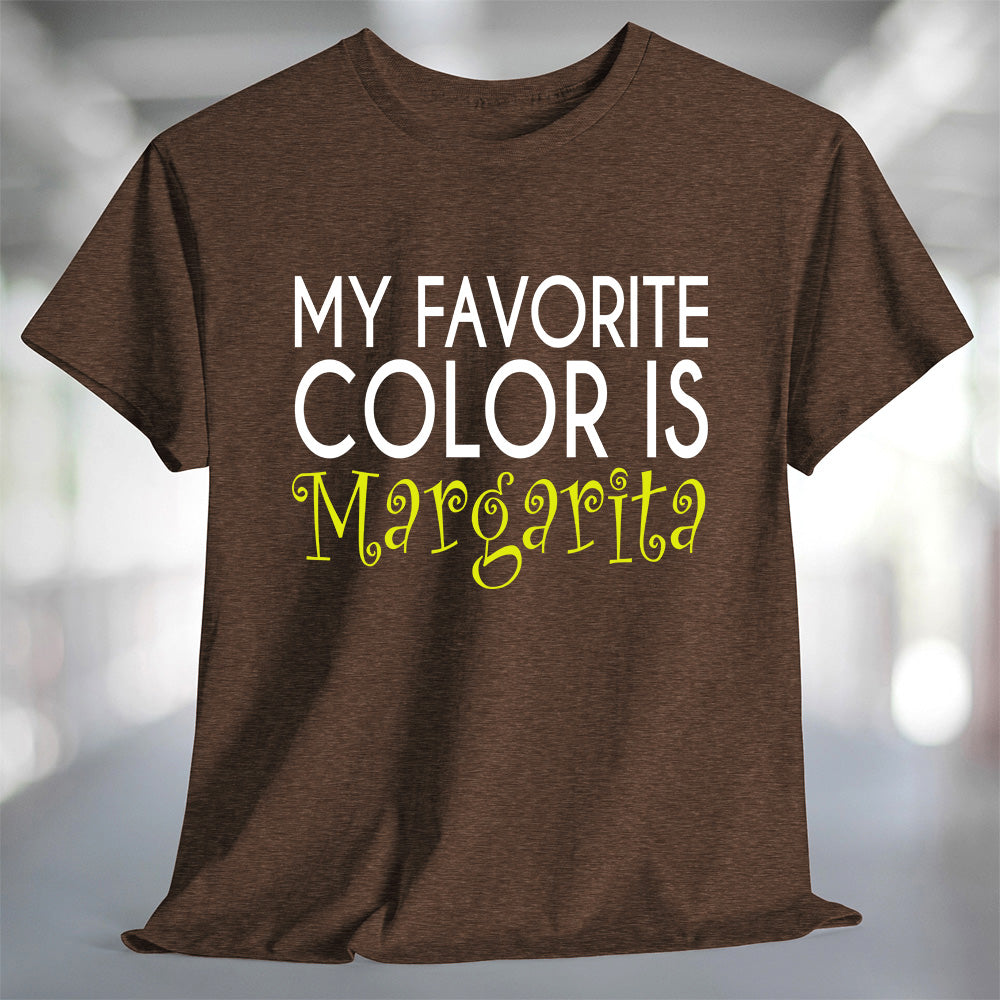 My Favorite Color is Margarita T-Shirt showcasing a stylish design on a brown background, perfect for casual wear.