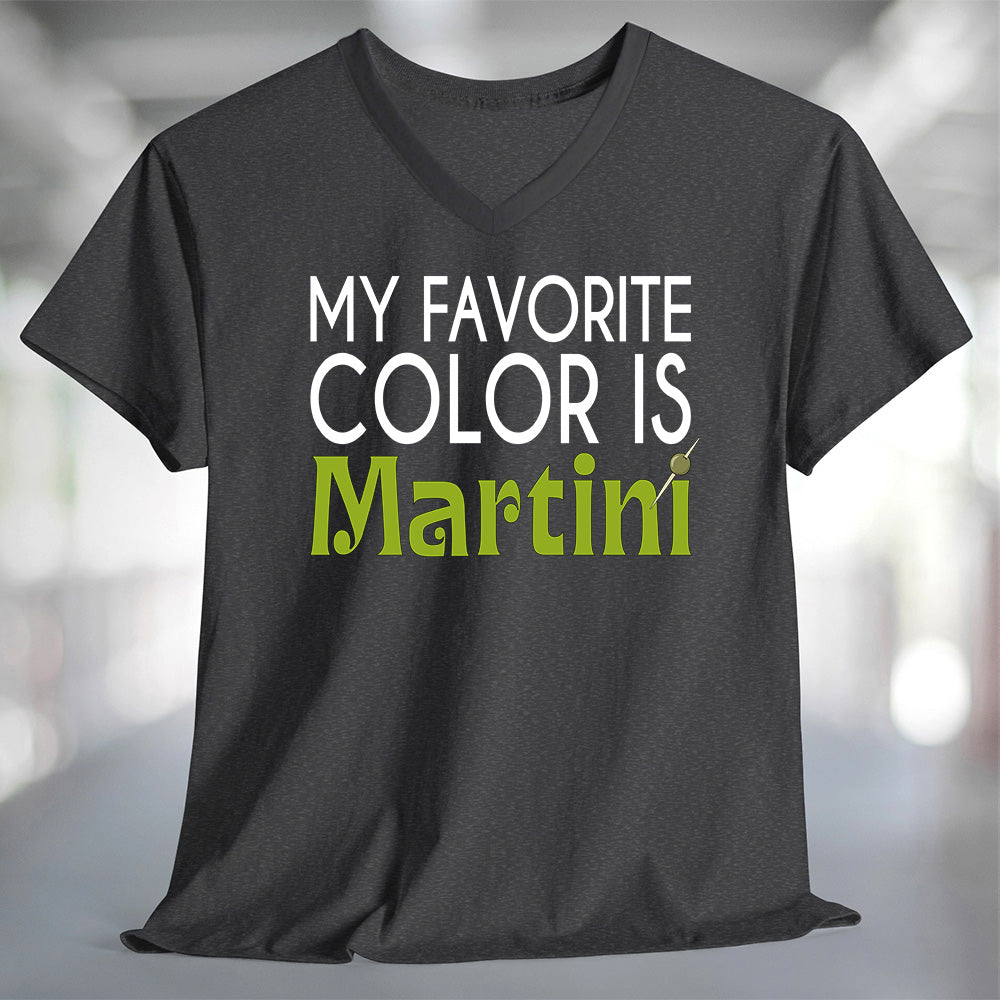 My Favorite Color is Martini T-Shirt in black with green and white text, perfect for casual outings and lounging.