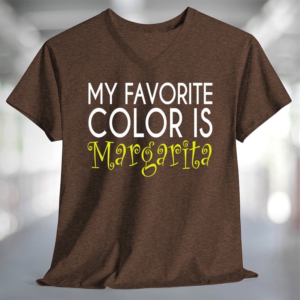 My Favorite Color is Margarita T-Shirt displayed on a brown tee showcasing vibrant lettering.