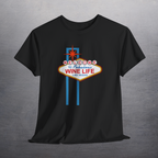 Black shirt with Welcome to Fabulous Las Vegas sign on front of shirt
