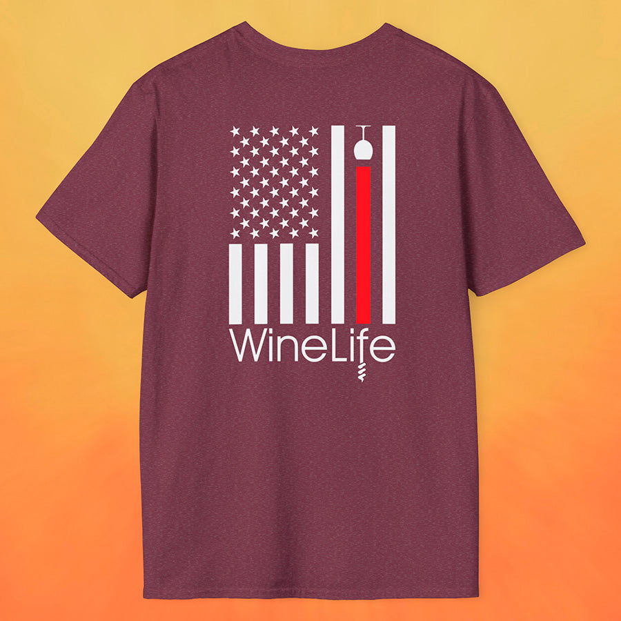 Wine Life TShirt- Red Wine Flag