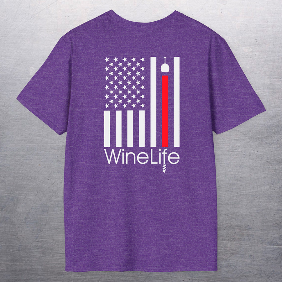 Wine Life TShirt- Red Wine Flag