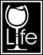 Wine Life logo with white wine glass inside a rectangle.