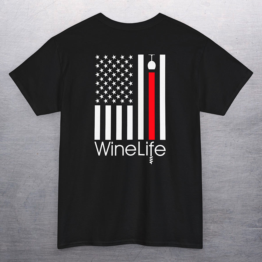 Wine Life TShirt- Red Wine Flag