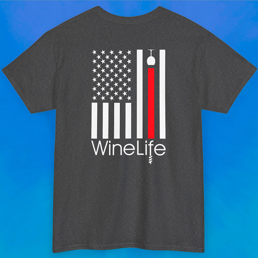 Wine Life TShirt- Red Wine Flag