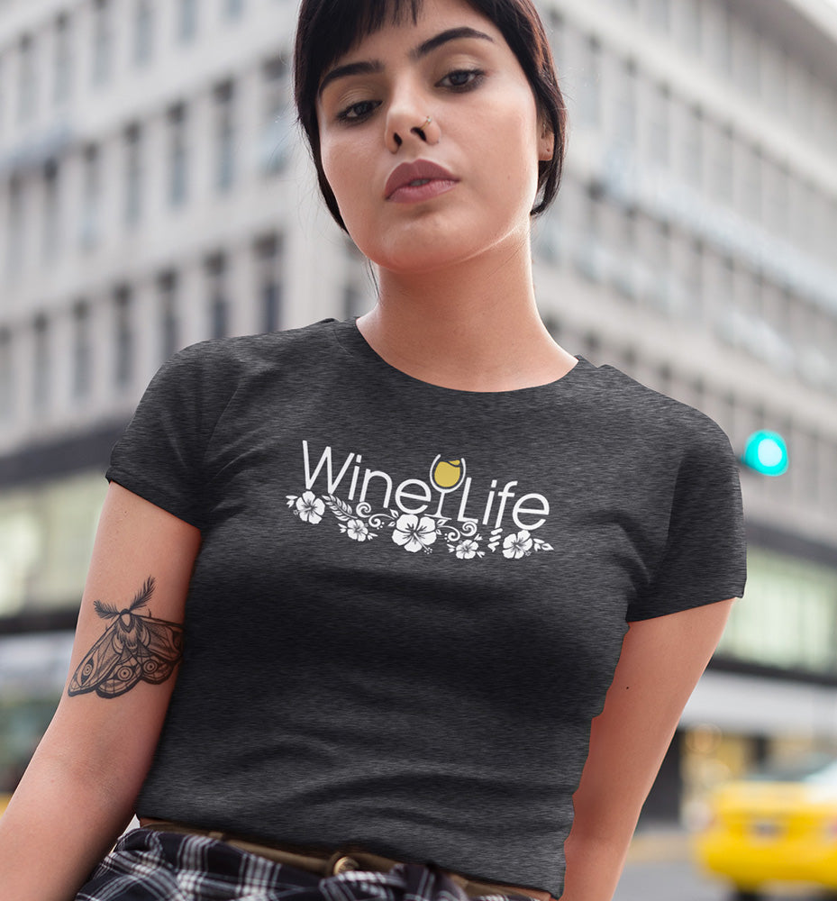 Wine Life TShirt - Hawaiian Yellow