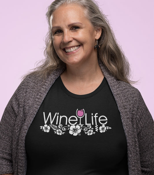 Wine Life TShirt - Hawaiian Pink