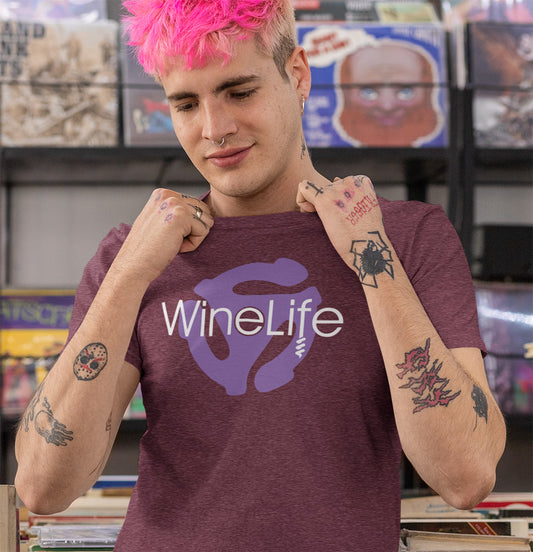 Wine Life TShirt - Record Adapter Purple