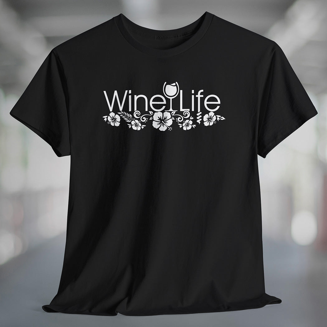 Wine Life TShirt - Hawaiian White